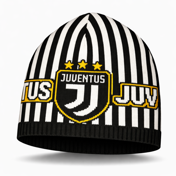 Pletena kapa Juventus, črno-bela