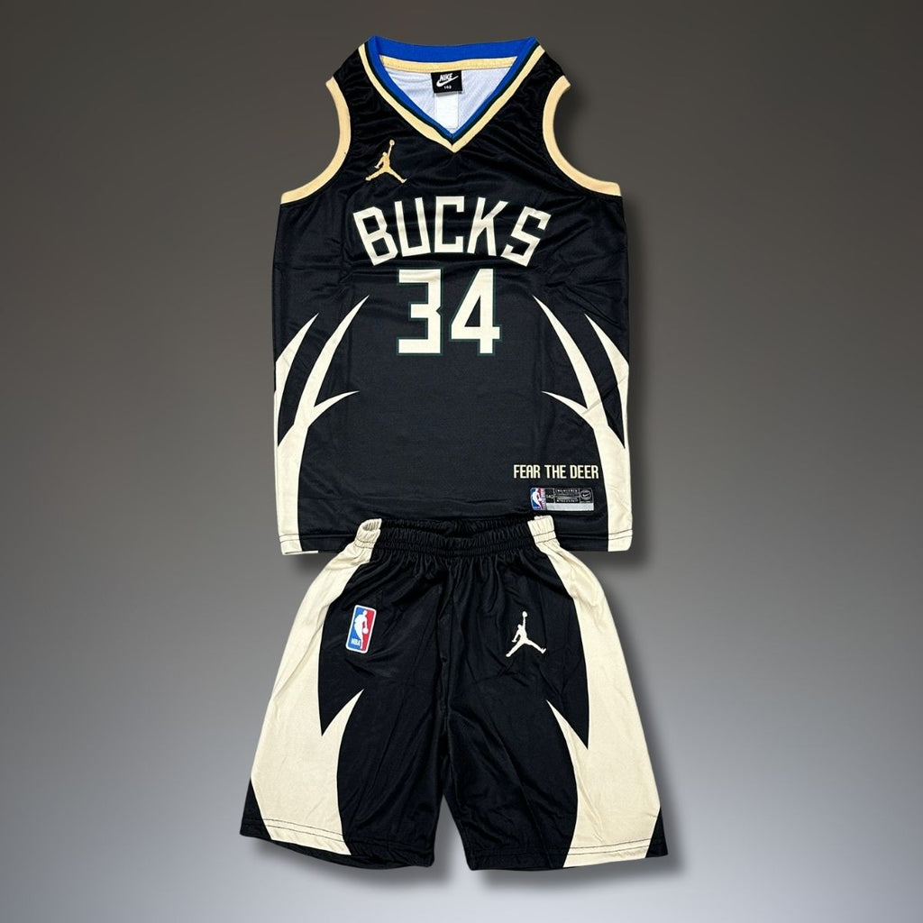 Otroški košarkarski komplet, črn, Milwaukee Bucks, Antetokounmpo
