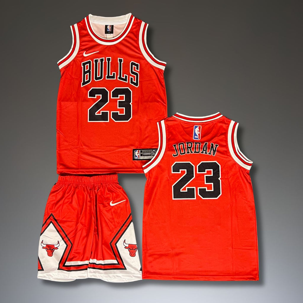 Otroški košarkarski komplet, rdeč, Chicago Bulls, Jordan