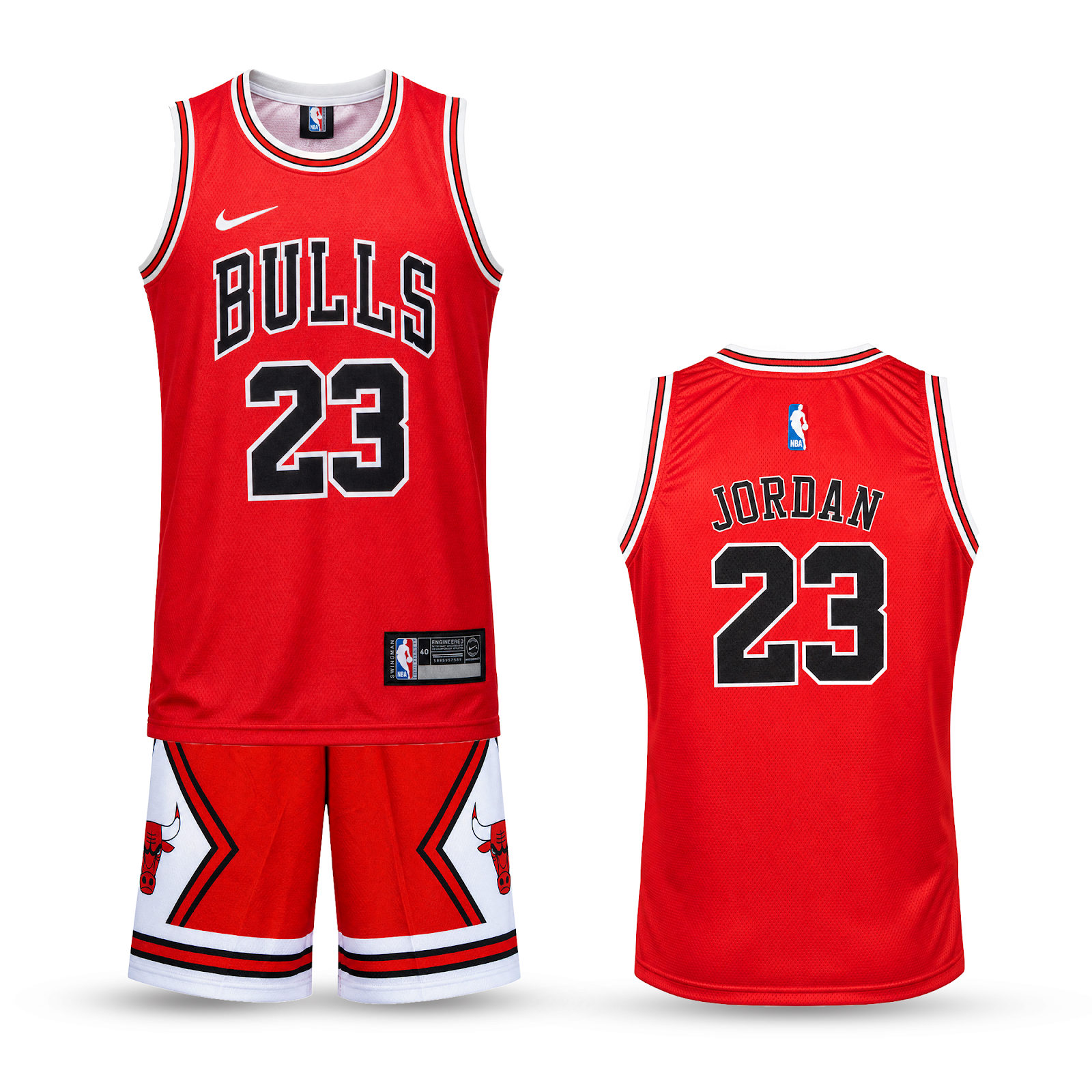 Otroški košarkarski komplet, rdeč, Chicago Bulls, Jordan
