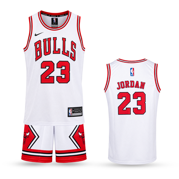 Otroški košarkarski komplet, beli, Chicago Bulls, Jordan