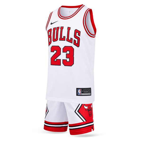 Otroški košarkarski komplet, beli, Chicago Bulls, Jordan