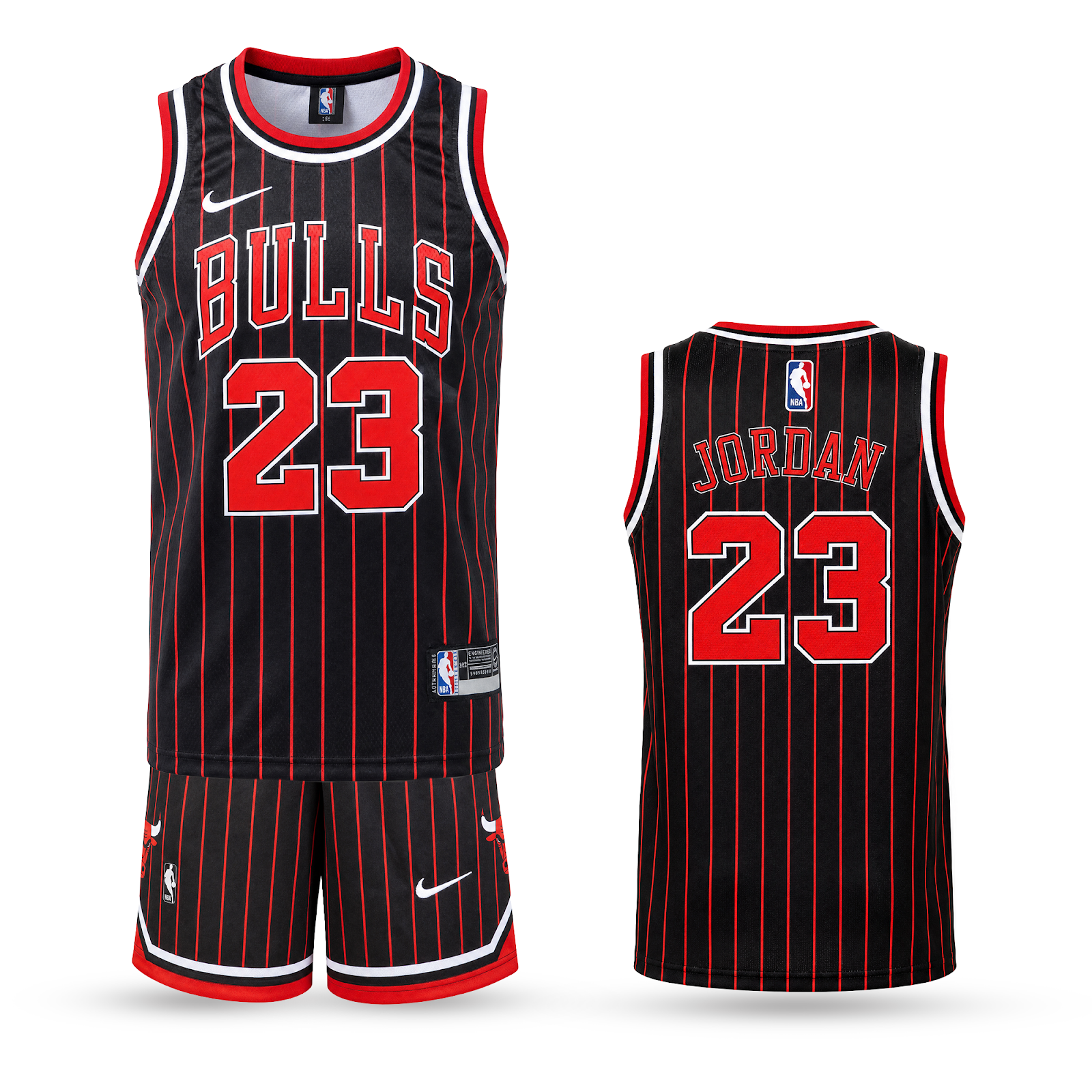 Otroški košarkarski komplet, črn, Chicago Bulls, Jordan