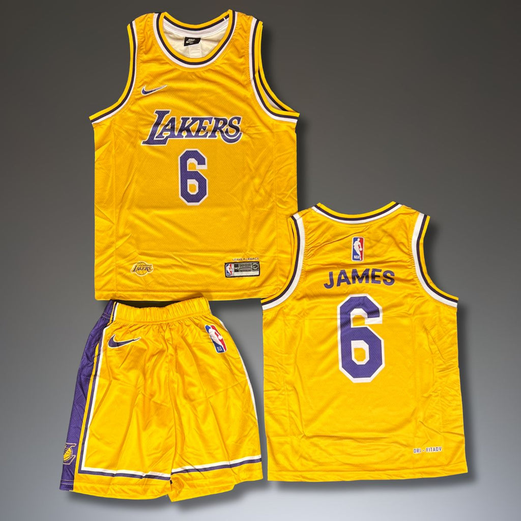 Otroški košarkarski komplet, rumen. LA Lakers, James