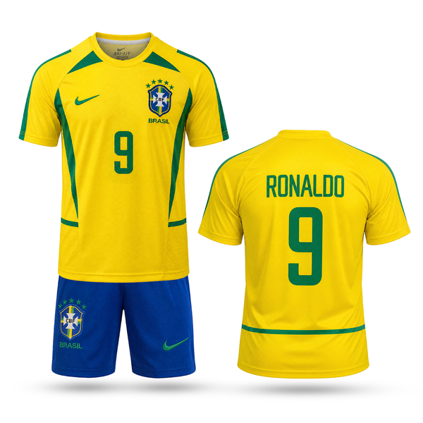 Brazilija Otroški Klasični Nogometni Komplet, Ronaldo. WC 2002