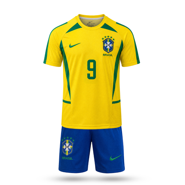 Brazilija Otroški Klasični Nogometni Komplet, Ronaldo. WC 2002