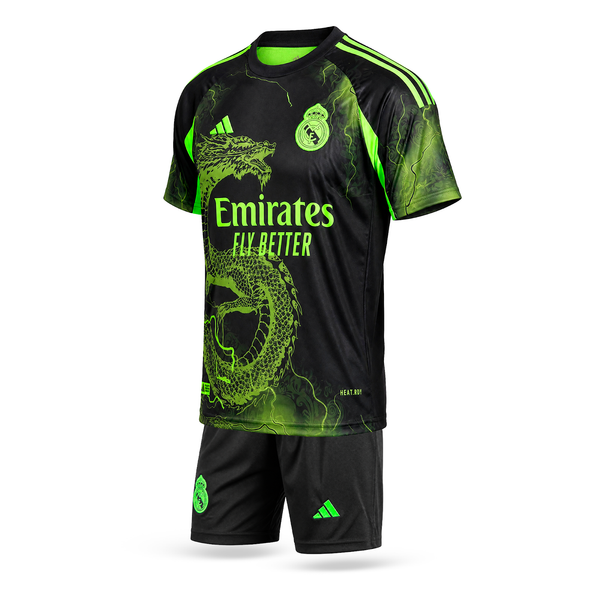Otroški fluorescenčni komplet Real Madrid, Bellingham. Neonsko zelena izdaja zmaja 2025