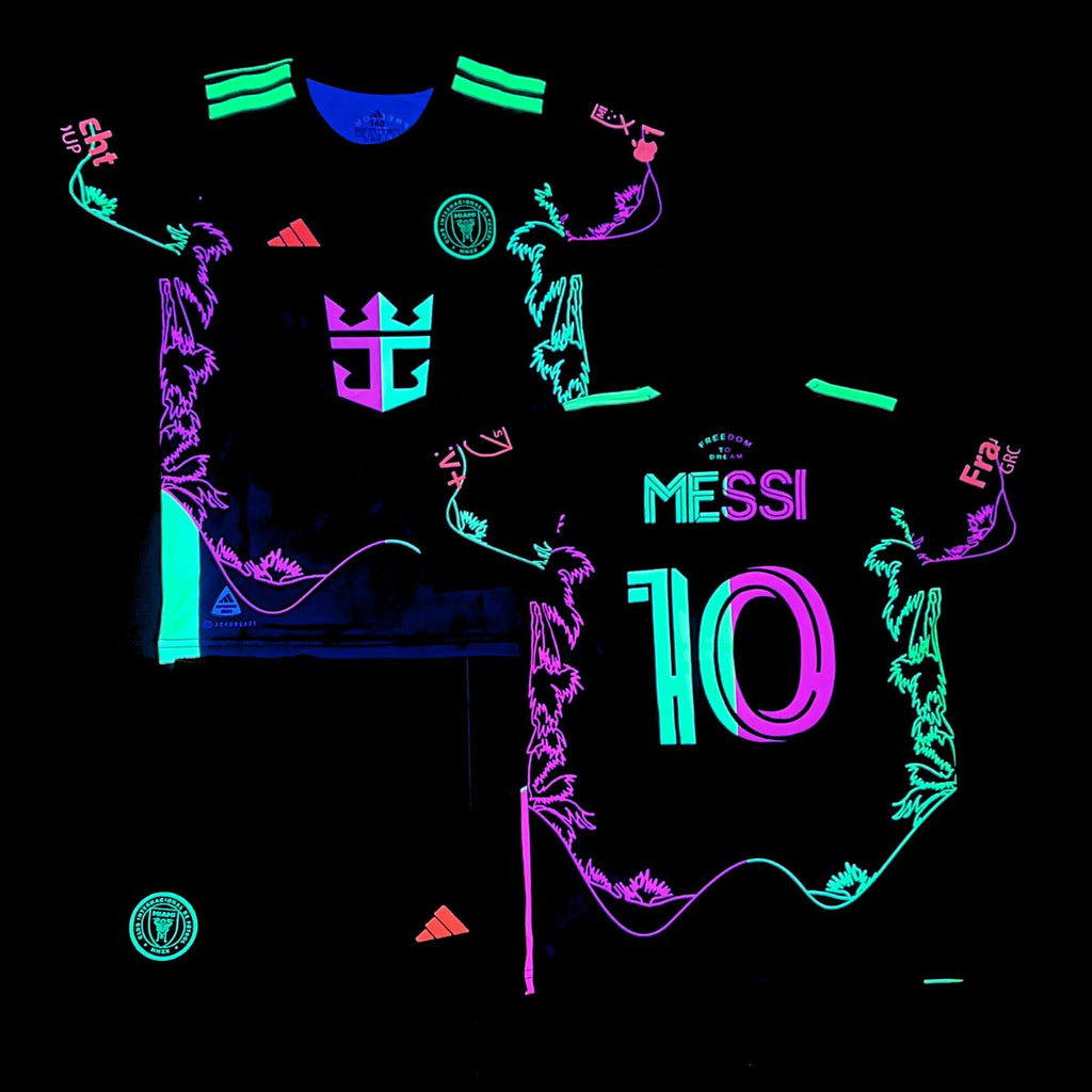Otroški fluorescenčni komplet Inter Miami, Messi. Izdaja z neonskimi palmami