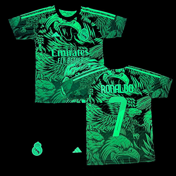 Otroški fluorescenčni komplet Real Madrid, Ronaldo. Neonsko zelena izdaja Eagle