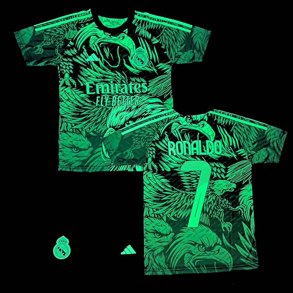 Otroški fluorescenčni komplet Real Madrid, Ronaldo. Neonsko zelena izdaja Eagle