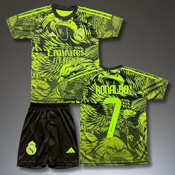 Otroški fluorescenčni komplet Real Madrid, Ronaldo. Neonsko zelena izdaja Eagle