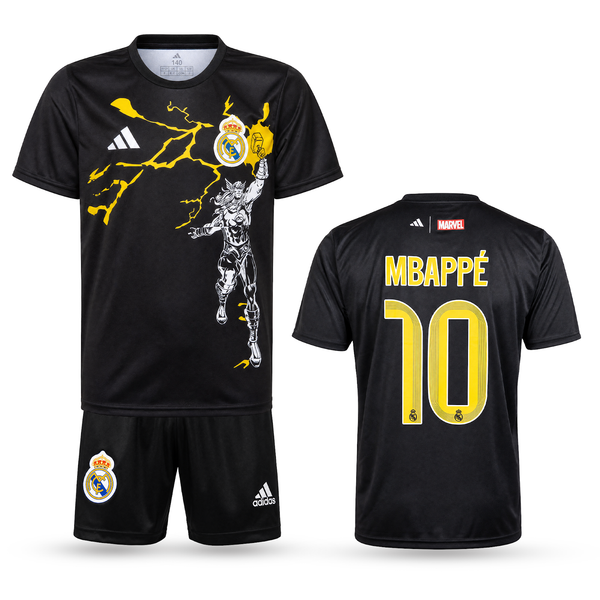 Real Madrid Otroški Nogometni Komplet, Mbappe. Thor Edition, Črn
