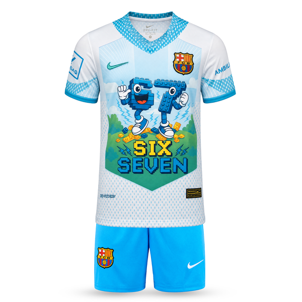 Barcelona Otroški Nogometni Komplet, Jamal. Six Seven Edition, Svetlo Moder