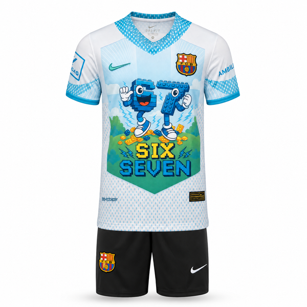 Barcelona Otroški Nogometni Komplet, Jamal. Six Seven Edition, Svetlo Moder