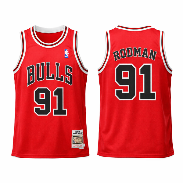 Chicago Bulls Moški Retro Košarkarski Dres, Rodman. Hardwood Classics, Rdeč