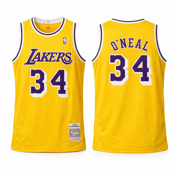 LA Lakers Men Retro Basketball Jersey, O'Neil. Retro Hardwood Classics, Yellow