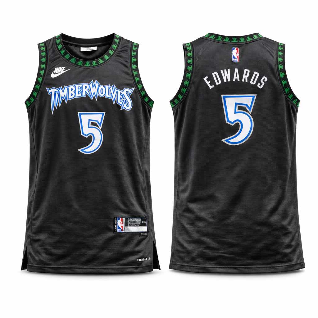 Minnesota Timberwolves Moški Retro Košarkarski Dres, Edwards. Retro Hardwood Classics, Temno Moder