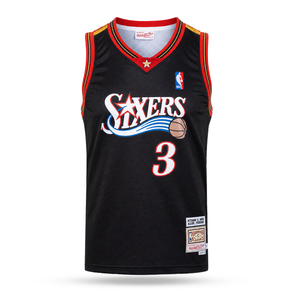 Philadelphia 76ers Moški Retro Košarkarski Dres, Iverson. Hardwood Classics, Črn