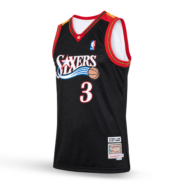 Philadelphia 76ers Moški Retro Košarkarski Dres, Iverson. Hardwood Classics, Črn