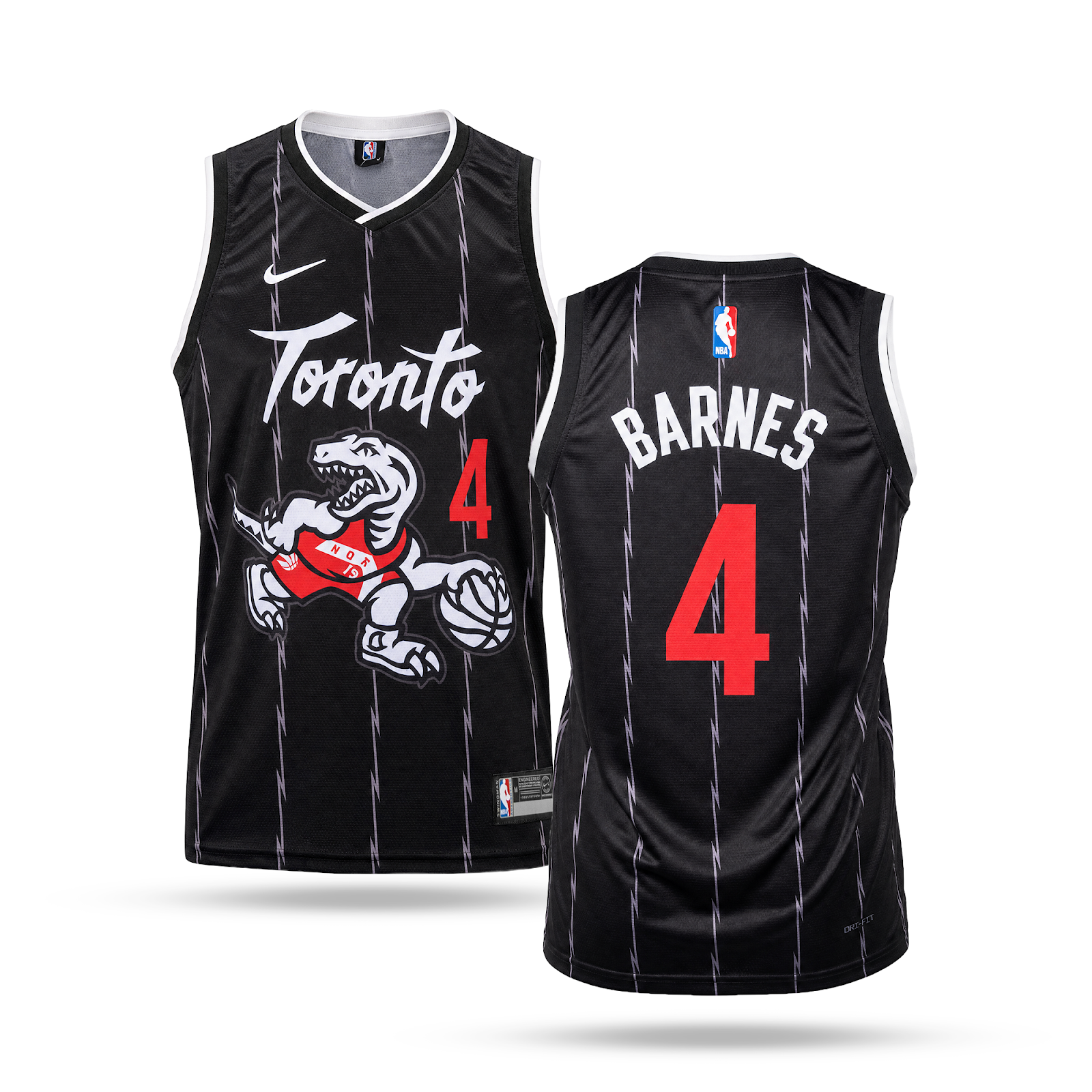 Toronto Raptors Moški Košarkarski Dres, Barnes. Črn