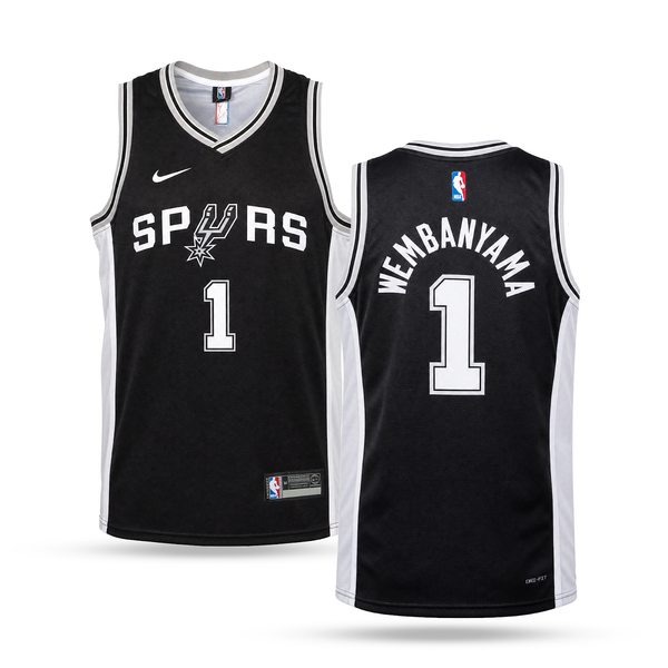 San Antonio Spurs Moški Košarkarski Dres, Wembanyama. Črn