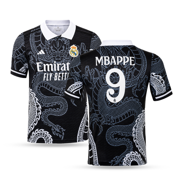 Real Madrid moški dres, Mbappe. Izdaja črnega zmaja 2025