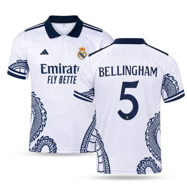 Real Madrid moški dres, Bellingham. Izdaja belega zmaja 2025