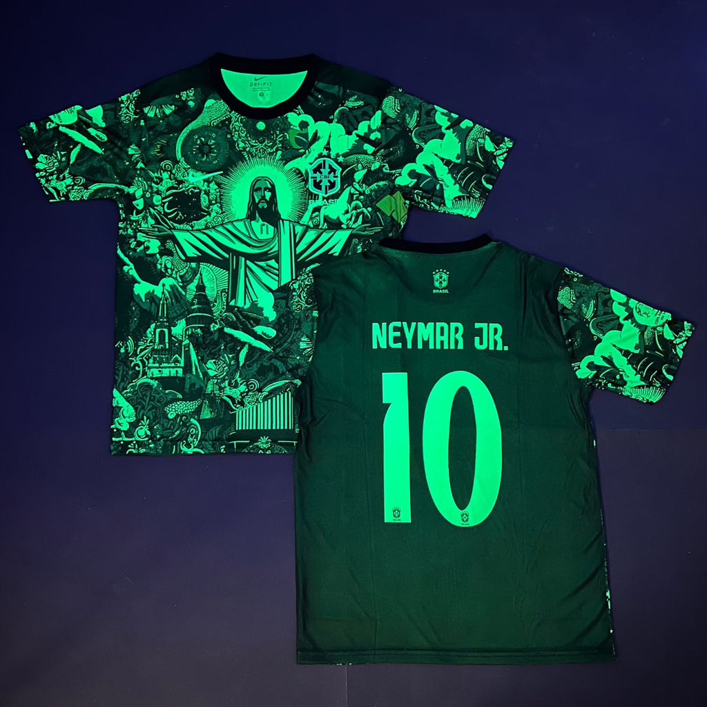 Brazilija moški fluorescenčni dres, Neymar. Neonsko zelena izdaja 2025
