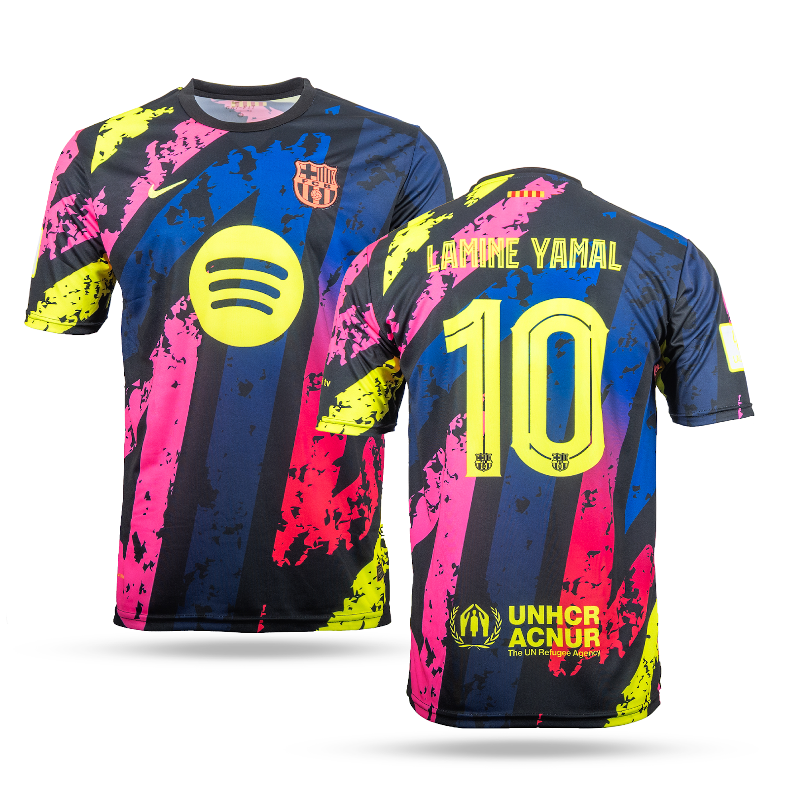 Barcelona moški fluorescenčni dres, Yamal. Barvita neon izdaja