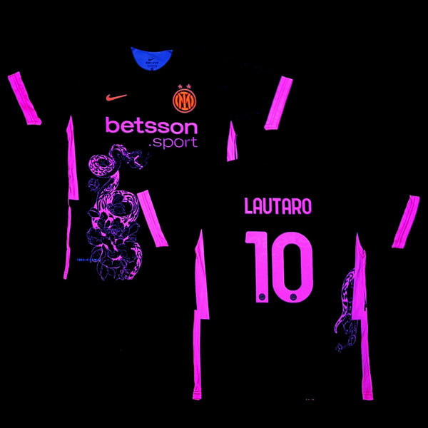 Inter moška fluorescenčna majica, Lautaro. Neon roza kačja izdaja