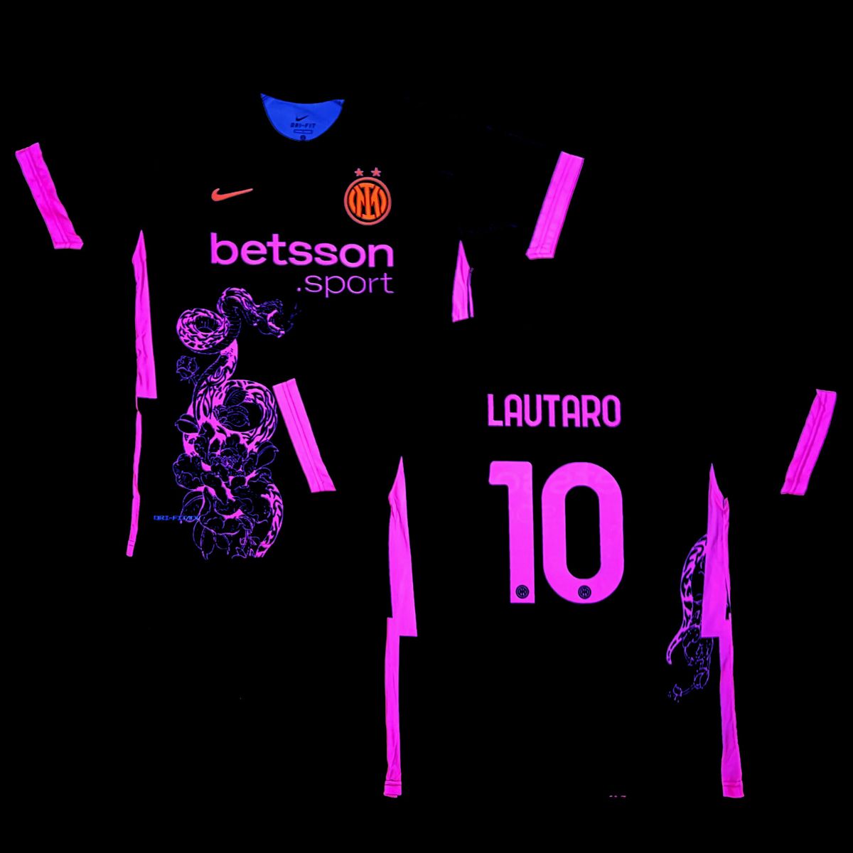 Inter moška fluorescenčna majica, Lautaro. Neon roza kačja izdaja