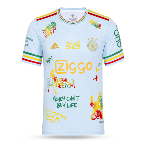 Ajax moška majica. Svetlo modra izdaja Bob Marley