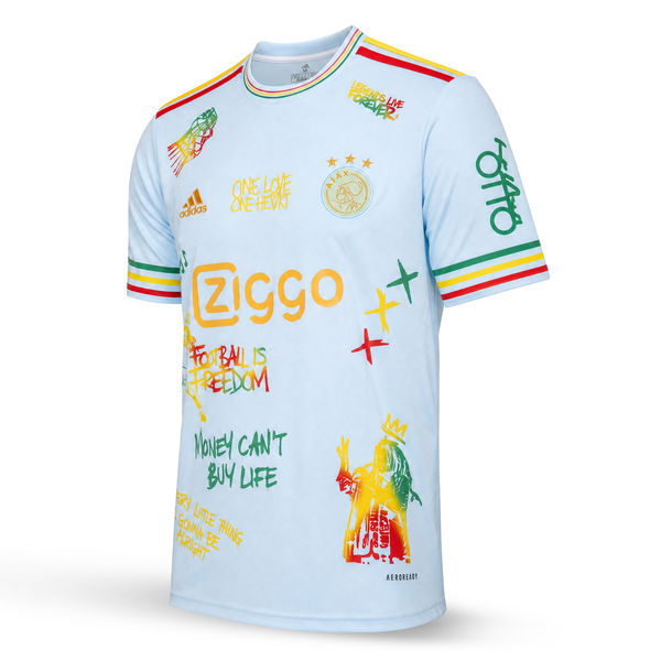 Ajax moška majica. Svetlo modra izdaja Bob Marley